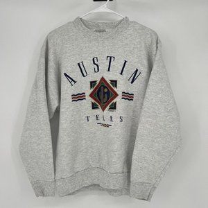 90s Austin Texas Western Crewneck Pullover Sweatshirt Size Large Made In USA